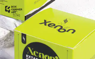 รูปตัวอย่างกล่องครีมสกินแคร์ Xenon Cream สีเขียว สำหรับรับผลิตกล่อง รับทำกล่อง และผลิตกล่องโดย Box Corner Art มุมหลัก