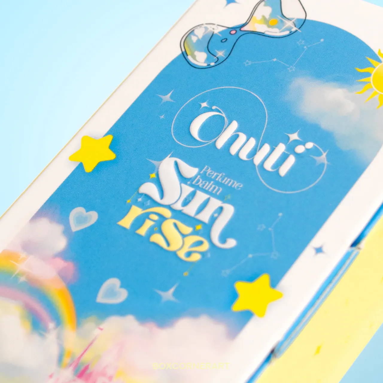 รูปตัวอย่างกล่องน้ำหอมและเครื่องหอม Chuti Sunrise สำหรับรับผลิตกล่อง รับทำกล่อง และผลิตกล่องโดย Box Corner Art มุมที่ 3