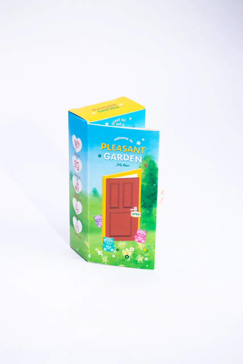 รูปตัวอย่างกล่องน้ำหอมและเครื่องหอม Pleasant Garden กลิ่นเจลลี่แบร์ สำหรับรับผลิตกล่อง รับทำกล่อง และผลิตกล่องโดย Box Corner Art มุมหลัก