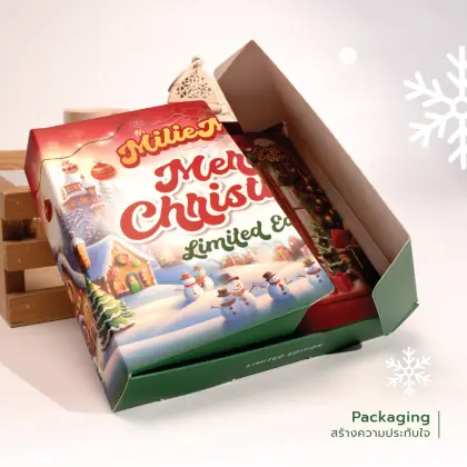 รูปตัวอย่างกล่องเซ็ตและของขวัญ Milliemink Christmas Gift สำหรับรับผลิตกล่อง รับทำกล่อง และผลิตกล่องโดย Box Corner Art มุมหลัก