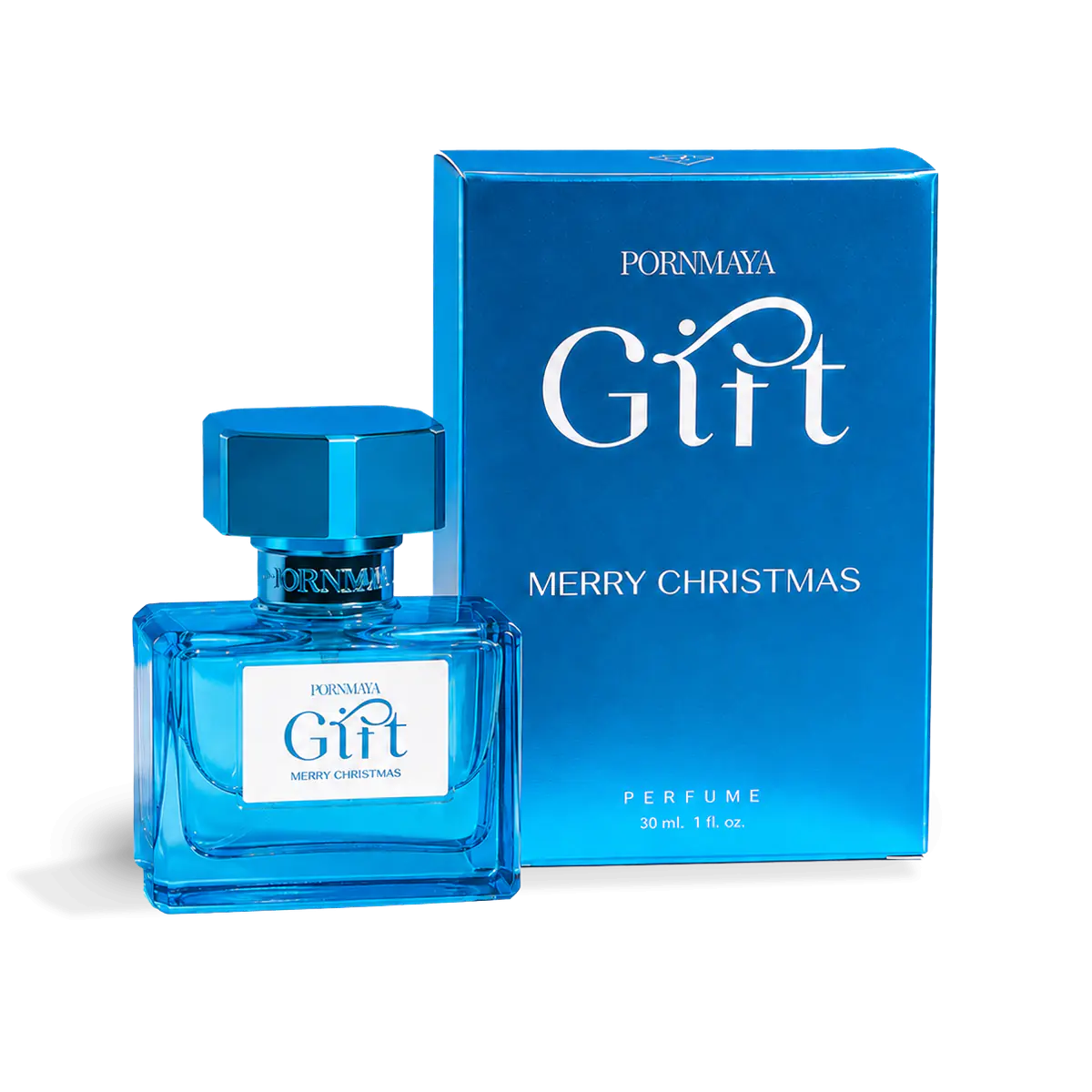 กล่องน้ำหอม Pornmaya Gift สีฟ้าพร้อมขวดน้ำหอม