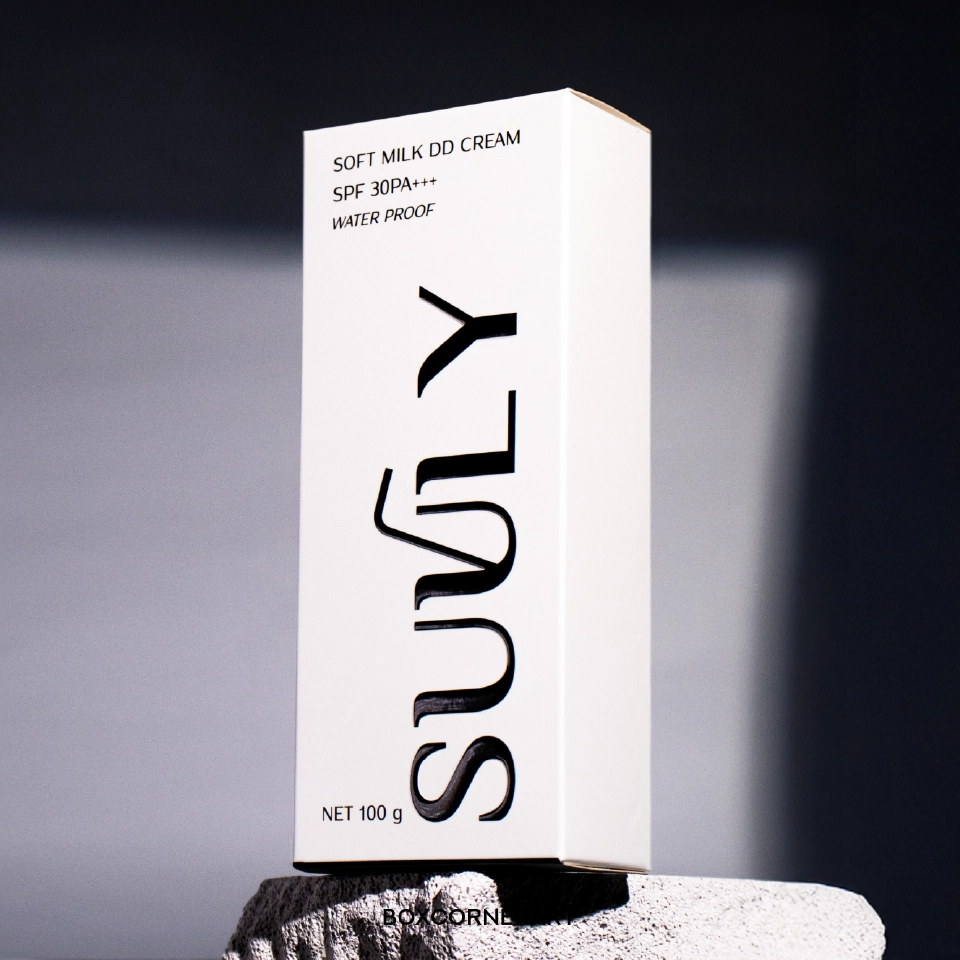 ตัวอย่างกล่องเครื่องสำอาง SUULY Soft Milk DD Cream จาก Box Corner Art