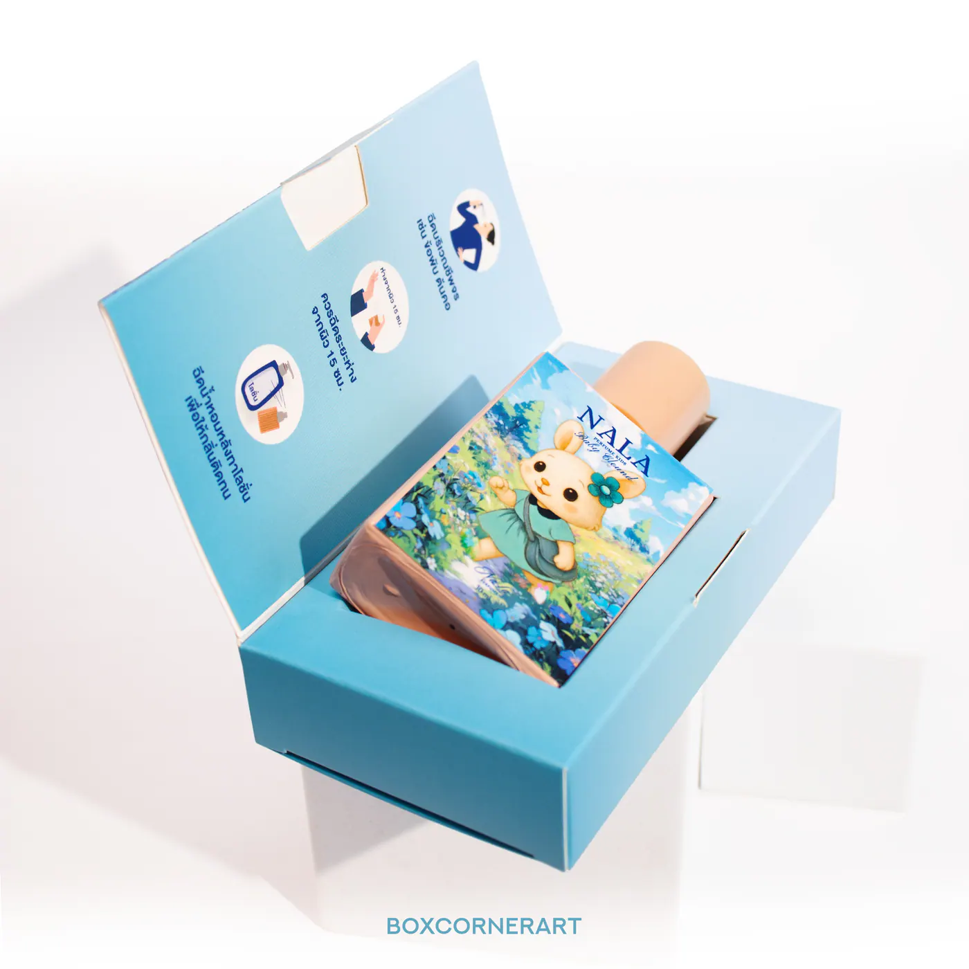 กล่อง Nala Baby Cloud ออกแบบกล่องน้ำหอมให้ดูละมุนและน่าซื้อ โดย Box Corner Art