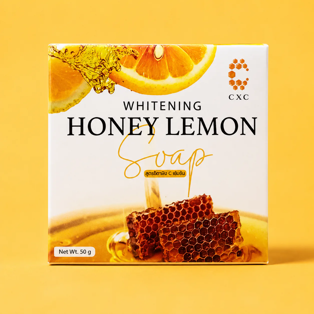 กล่องสบู่ CXC Whitening Honey Lemon พร้อมภาพเลมอนและรวงผึ้ง รูปที่ 6