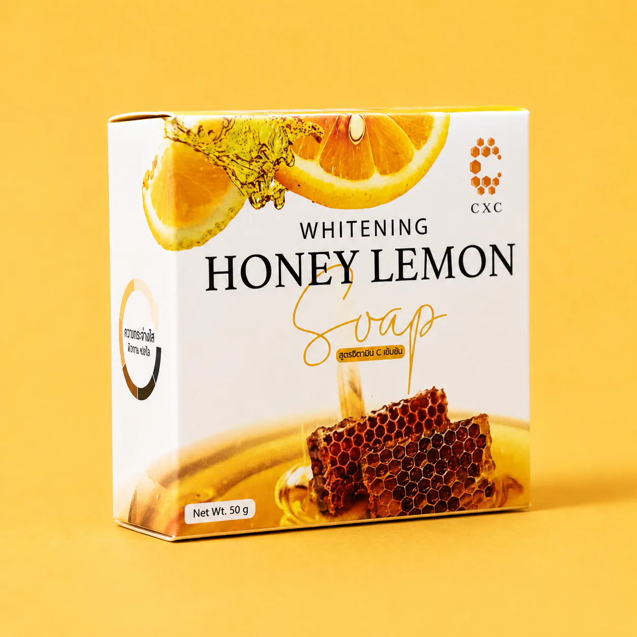 กล่องสบู่ CXC Whitening Honey Lemon พร้อมภาพเลมอนและรวงผึ้ง รูปที่ 7